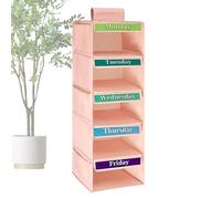 Organizer per vestiti per bambini, organizzazione a cinque livelli, organizer per vestiti per giorni di scuola, per cameretta dei bambini, scuola, aula, casa, guardaroba, bambini e ragazzi