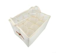 Organizer pieghevole in tessuto Oxford, con 12 scomparti, trasparente, con finestrella e coperchio sicuro, per vestiti, per la casa, colore nero, grigio, beige, 43 x 32 x 30 cm (riso)