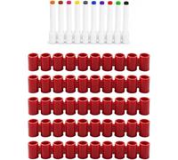 Organizer porta pennarelli con cappuccio per matita, organizer per pennarelli colorati a punta larga in silicone, spazio leggero per pennarelli colorati a punta larga, salva tappo (Red)