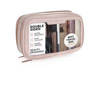 Organizer Porta Trucchi da Viaggio Trasparente Lily England - Piccolo Beauty Case Borsa da Toilette Portatile - Rosa & Oro