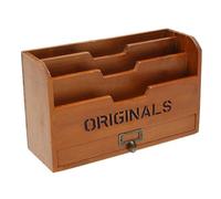 Organizer portadocumenti da parete - Scaffale da parete verticale in legno con 3 griglie per riporre cartelle sospese con scomparti a cassetti Porta carte per selezionatore di carta da scrivania | Org