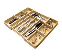 Navaris Organizer Portaposate da Cassetto in Bambù - Porta Posate Coltelli Utensili da Cucina - Organizzatore Cassetti - Adatto a Makeup e Accessori Bagno - Fino a 11 Scomparti
