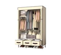 Organizer portatile per armadio, con cassetti, in tessuto non tessuto, per vestiti e scarpe, disponibile in grigio/giallo/marrone, dimensioni: 75/90/112/130/150 x 45 x 170 cm
