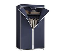 Organizer portatile per armadio, ripiani in tela con asta appendiabiti, rivestimento in tessuto, 150 x 55 x 45 cm, soluzione leggera e salvaspazio per la casa