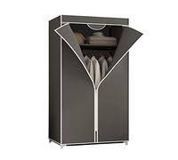 Organizer portatile per armadio, ripiani in tela con asta appendiabiti, rivestimento in tessuto, 150 x 55 x 45 cm, soluzione leggera e salvaspazio per la casa