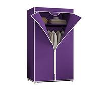 Organizer portatile per armadio, ripiani in tela con asta appendiabiti, rivestimento in tessuto, 150 x 55 x 45 cm, soluzione leggera e salvaspazio per la casa