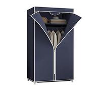 Organizer portatile per armadio, ripiani in tela con asta appendiabiti, rivestimento in tessuto, 150 x 55 x 45 cm, soluzione leggera e salvaspazio per la casa
