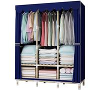 Organizer portatile per armadio, semplice tessuto per dormitorio e condominio, scaffali aperti, tinta unita, 126 x 170 x 45 cm, design versatile con divisori per un facile accesso