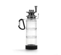 Organizer portatile per bottiglie da pesca, con 3 scomparti per ganci, esche, pesi e piccoli attrezzi da pesca, struttura in plastica (nero)