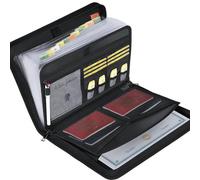Organizer portatile per documenti A4 con manico, cartella a fisarmonica di grande capacità, multi-tasca, per casa, ufficio e viaggi (colore nero senza manico)