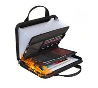 Organizer portatile per documenti A4 con manico, cartella a fisarmonica di grande capacità, multi-tasca, per casa, ufficio e viaggi (nero con manico)