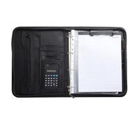Organizer portatile per documenti, in pelle PU, con cerniera, cartella A4 con cerniera, organizer per aziende, porta blocco legale multifunzionale, organizer per banconote per uffici, organizer per