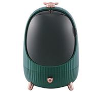 Organizer portatile per trucchi con LED, antipolvere, impermeabile, luminoso, grande cassetto per articoli da toeletta in plastica alla moda, Verde5., Taglia unica