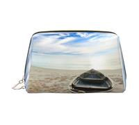 Organizer portatile per trucchi da donna con barca e alba, pronto per i viaggi nel tempo, borsa da toilette portatile, Oro, Taglia unica, Beauty case
