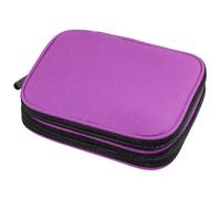 Organizer portatile per uncinetti, 7 x 5,7 x 1,2 cm, con 2 strati, tasche in rete e fasce elastiche per strumenti a maglia