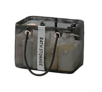 Organizer portatile pieghevole per articoli da toeletta con tessuto a rete traspirante per drenaggio, grande capacità con manici per un facile trasporto in viaggio e attività all'aperto (piccolo, nero