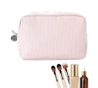 Organizer Portatrucchi da Viaggio Pochette Da Viaggio Con Zip Design | Astuccio per Cosmetici a Righe Must-Have Per Viaggi, Scuola, Palestra E Campeggio