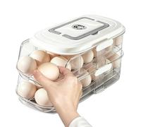 Organizer Portauova Frigorifero | Rotolamento Automatico, Trasparente, Impilabile con Coperchio e Maniglia | Scatola Portauova | per Cucina, Ristorante, Armadio, Dispensa, Congelatore, Cucina all'Aper