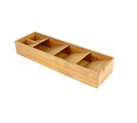 Organizer Posate in Bambù 5 Scomparti per Cassetto con Piedini Antiscivolo