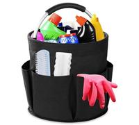 Organizer Prodotti Pulizia 17L,Cesto per La Conservazione dei per Casa, Contenitore per Utensili, Borsa per Attrezzi da Giardino,Panier de Pique-nique pour l'extérieur(Black,A)