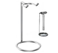 Organizer Rasatura - Stand Acciaio Inossidabile Antiscivolo | Supporto Pennello Rasoio Manico Lungo | Portaoggetti Bagno Viaggio Uomo Barba Regalo Padre Casa Elegante