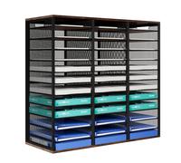 Organizer regolabile per posta, organizer per letteratura da bancone, cassetta postale per studenti, per scuola, ufficio, casa, scuola, colore marrone, 36 scomparti