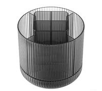 Organizer rotante per utensili da cucina, in plastica, con 20 scomparti, antiscivolo, può contenere 20 utensili, 12 x 11 x 11 cm (grigio)