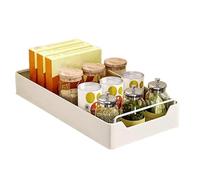Organizer scorrevole per cassetti da cucina, senza trapano, in acciaio al carbonio, 30 cm, bianco, soluzione di archiviazione estraibile per armadio e dispensa, salvaspazio