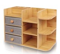 Organizer Scrivania, Bagno Cosmetici Makeup Mobiletto in Bambù 41 x 17 x 30.5 cm