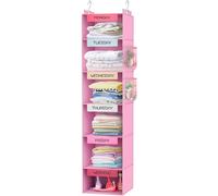 Organizer settimanale per bambini, organizer per armadio a 6 ripiani con 2 tasche laterali, organizer per vestiti per giorni della settimana, con etichettatura giorni della settimana dal lunedì al