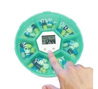 Organizer settimanale per pillole | Portapillole a sette griglie con timer - Organizer giornaliero per promemoria farmaci con tasche per mattina, pomeriggio e sera per casa,