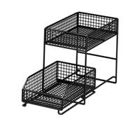 Organizer sottolavello a 2 ripiani per riporre trucchi, vassoio per lavabo,