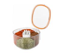 Organizer Spezie da Cucina 4 Scomparti con Coperchio e Cucchiaini