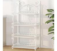 Organizer stretto per armadietto, scaffale per libri in metallo a 3/4/5 ripiani, portatile, per casa e ufficio, senza montaggio, pieghevole, per camera da letto, soggiorno e casa, ufficio, bianco, 65