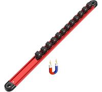 Organizer Supporto Magnetico con Clips per 12 Bussole con Attacco Quadrato da 1/2" (12,7 mm)