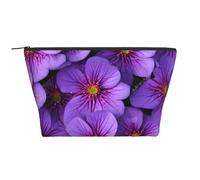Organizer trapezoidale per cosmetici a forma di fiore di giglio viola, trousse per il trucco, trousse grande, organizer per ufficio e viaggi.