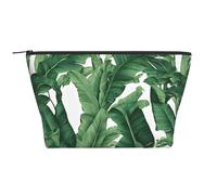 Organizer trapezoidale per cosmetici a forma di foglia di palma tropicale, trousse per il trucco, trousse grande, organizer per ufficio e viaggi.