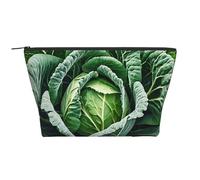 Organizer trapezoidale per cosmetici, colore verde cavolo brillante, trousse per il trucco, trousse grande, organizer per ufficio e viaggi.