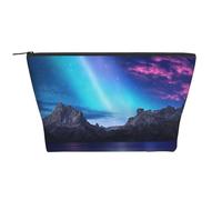 Organizer trapezoidale per cosmetici con grafica 3D a tema universo, trousse per il trucco, trousse grande, organizer per ufficio e viaggi.