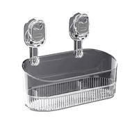Organizer trasparente con ventosa per doccia, contenitore per bagno, dormitorio o appartamento, supporto per cosmetici da parete, organizer da bagno impermeabile