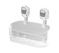 Organizer trasparente con ventosa per doccia, contenitore per bagno, dormitorio o appartamento, supporto per cosmetici da parete, organizer da bagno impermeabile