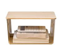 Organizer trasparente per frigorifero - Contenitore per alimenti impilabile ermetico da 790 g con coperchio in legno, contenitore multiuso trasparente per dispensa, armadio, piano di lavoro, Kü