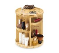 Navaris Organizer Trucchi Girevole - Porta Trucchi Rotante 360 Gradi - Make Up Organizer 360° - Porta Trucco Organizzatore Bagno Legno - Regolabile