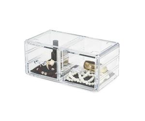 Organizer trucchi trasparente 2 cassetti 23,8x15,3x10,8 cm Trasparente
