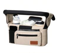 Organizer universale per passeggino con portabicchieri/portabicchieri isolato, borsa per passeggino Momcozy, accessori per neonati con tasca con cerniera, tracolla e ampio spazio per pannolini e cellu