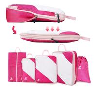 Organizer Valigia 5 Pezzi Set Compressione Packing Cube Salvaspazio Espandibile