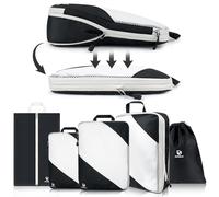 Organizer Valigia 5 Pezzi Set Compressione Packing Cube Salvaspazio Espandibile