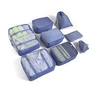 Organizer Valigia Set di 8 BillyBath Cubi di Imballaggio Organizer valigia viaggio lavanderia sacchetto dei Compressione Sacchetti organizer bag per i vestiti,Cosmetici,scarpe,Intimo, Blu
