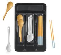 Organizer vassoio posate - Porta cassetto da cucina compatto, piccola scatola divisore per posate | 4 Stoccaggio utensili a slot, soluzione salvaspazio per dor