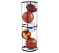 Organizer verticale per pallacanestro, pallavolo, calcio, struttura in metallo, garage, casa, palestra, scuola, salvaspazio, facile da installare, robusto e funzionale supporto sportivo